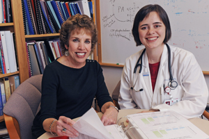 Dr. Carole Mendelson (right) and researcher Nora Renthal